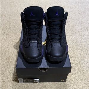 Jordan Black and Purple High-Tops. Size 6.5 Y